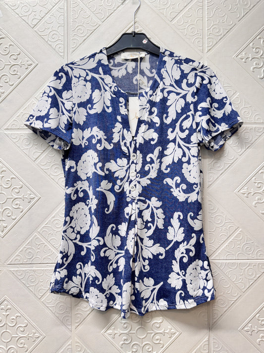 T-Shirt in Jersey in Stampa Floreale