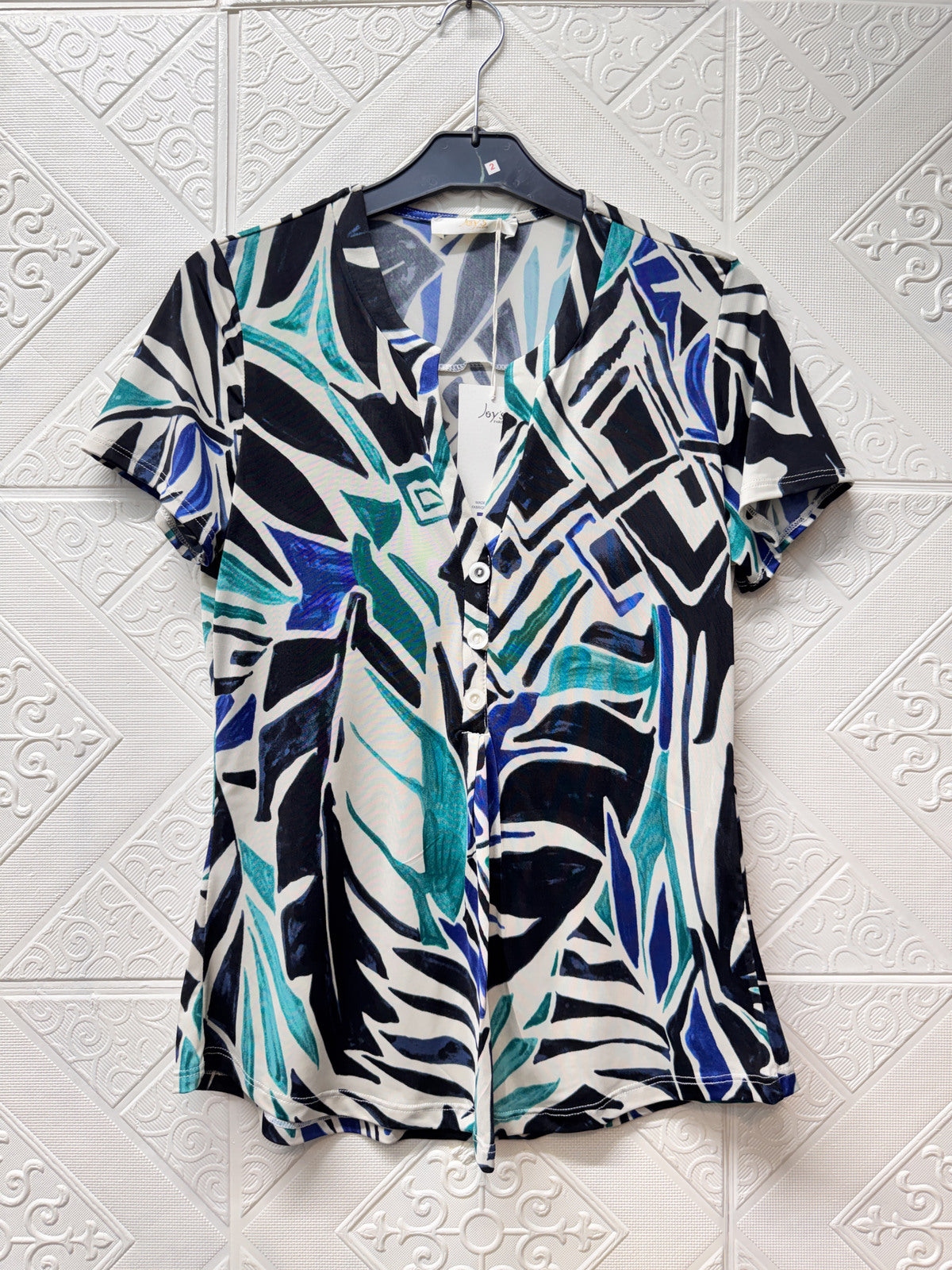 T-Shirt in Jersey in Stampa Geometrica
