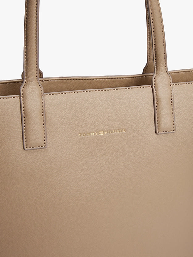 Borsa shopper beige con zip