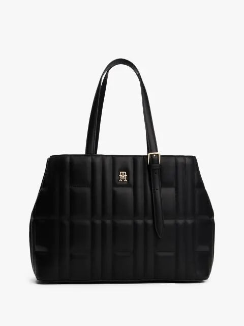 Borsa tote nera trapuntata