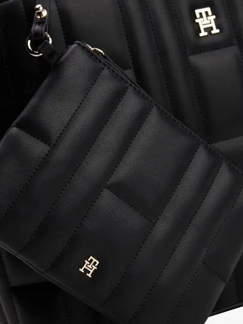 Borsa tote nera trapuntata