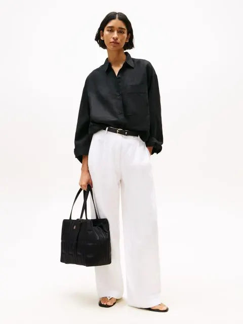 Borsa tote nera trapuntata