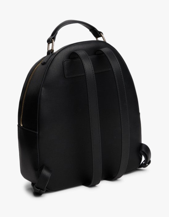 Borsa a zaino trapuntato con bandiera e placca monogramma