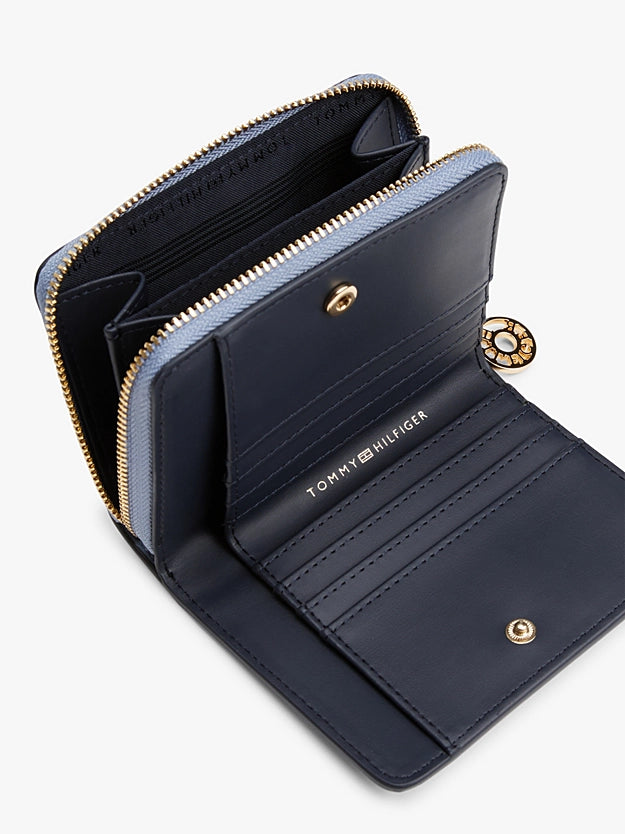 Portafogli piccolo celeste con monogramma TH