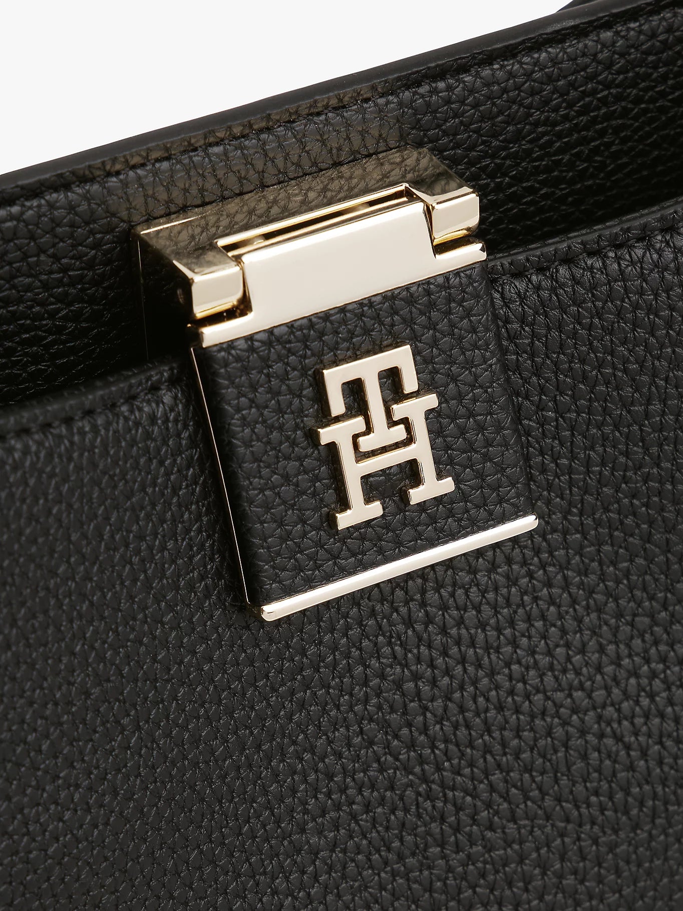 Borsa Media Satchel con finitura zigrinata e tracolla