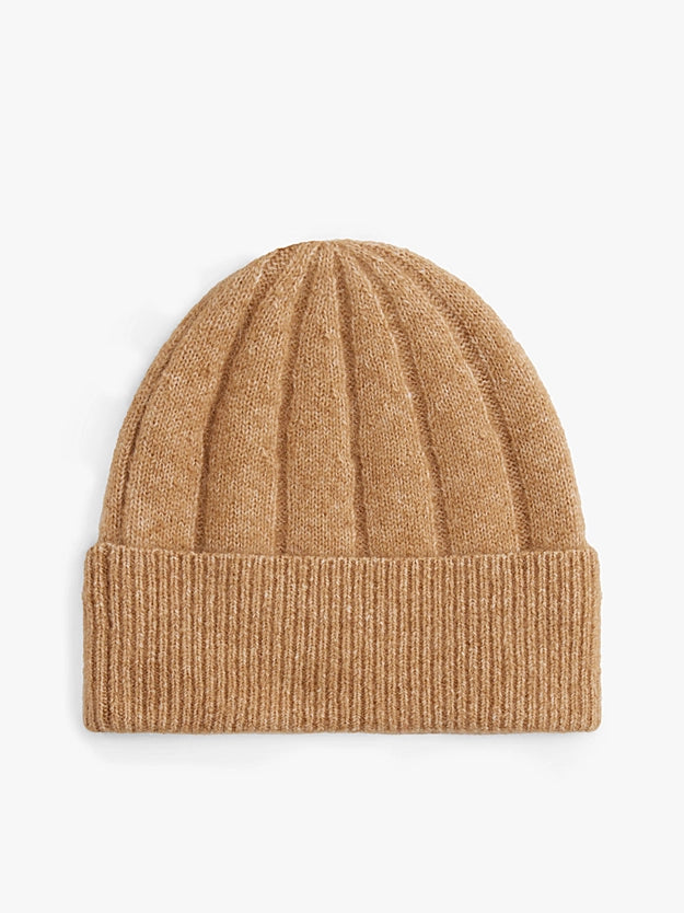 Cappellino in maglia con logo. Bianco, cammello o nero