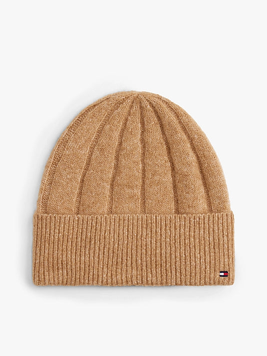 Cappellino in maglia con logo. Bianco, cammello o nero