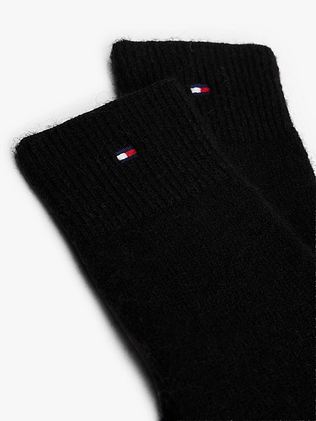 Guanti in maglia con logo. Cammello, blu o neri