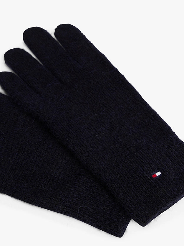 Guanti in maglia con logo. Cammello, blu o neri