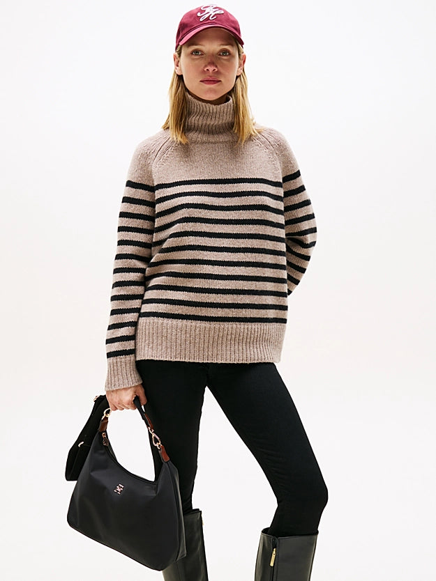 Borsa nera a tracolla in nylon