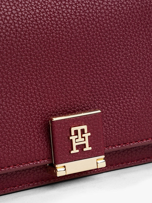 Borsa media a tracolla bordeaux o nera con monogramma TH