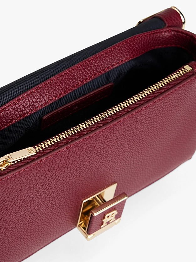 Borsa media a tracolla bordeaux o nera con monogramma TH