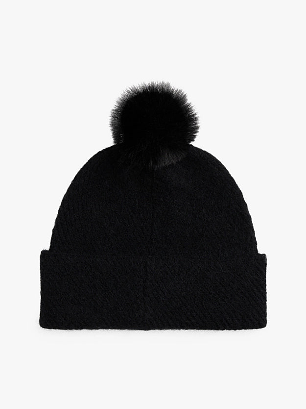 Cappelli Chic in maglia blu o nero con pompon