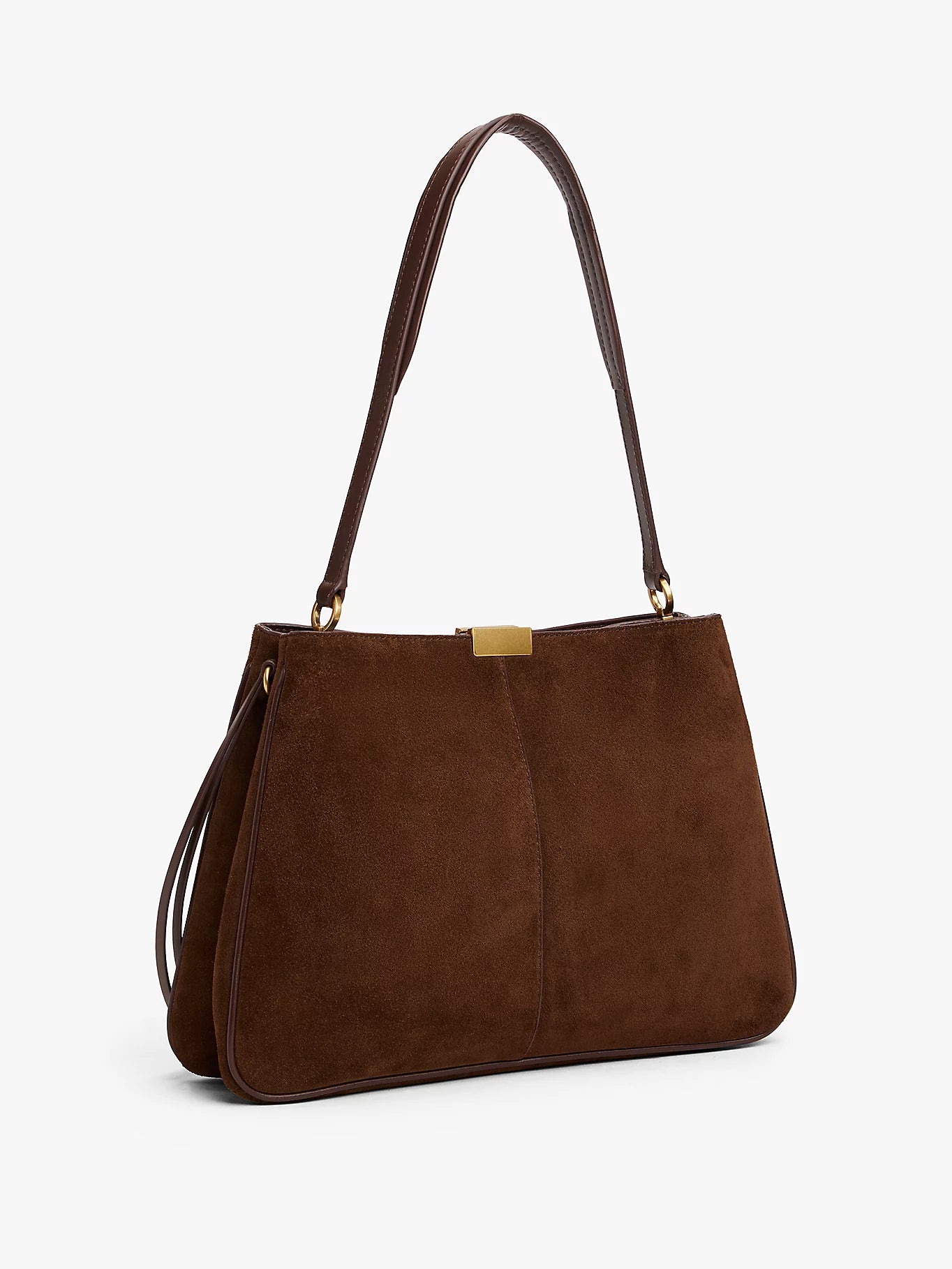 Borsa a tracolla marrone in pelle scamosciata