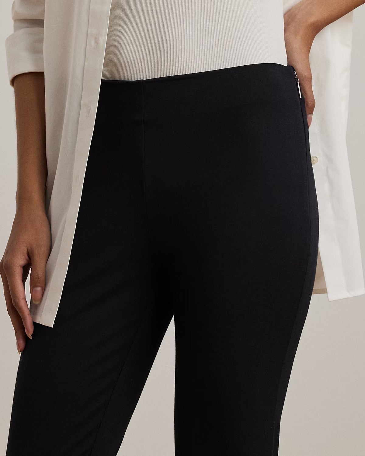 Pantaloni skinny nero in cotone elasticizzato