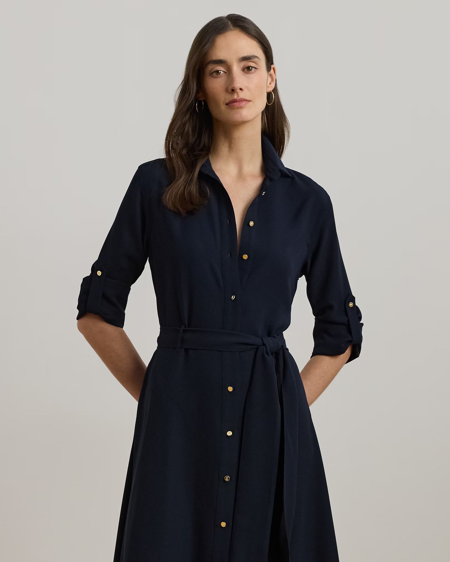Abito chemisier in triplo georgette