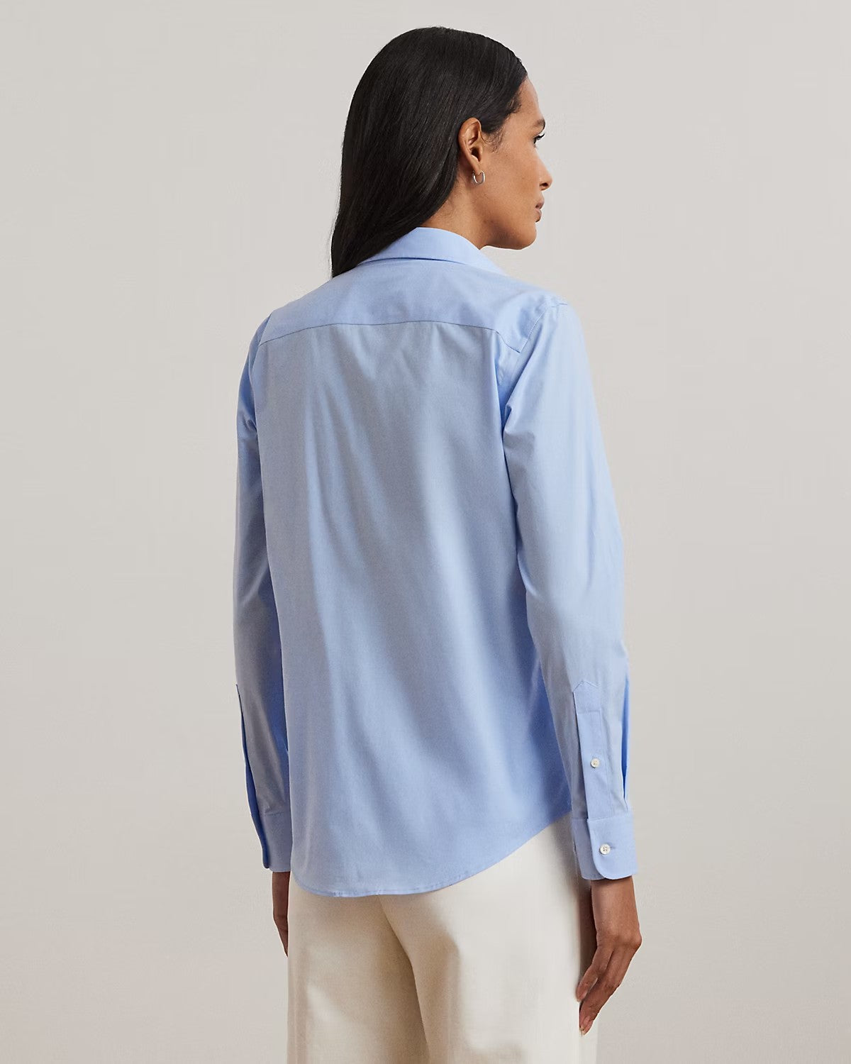 Camicia celeste in popeline anti grinze - Lauren Ralph Lauren