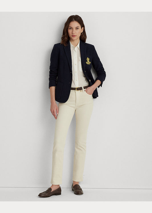 Giacca blu in jacquard con logo ricamato Lauren Ralph Lauren