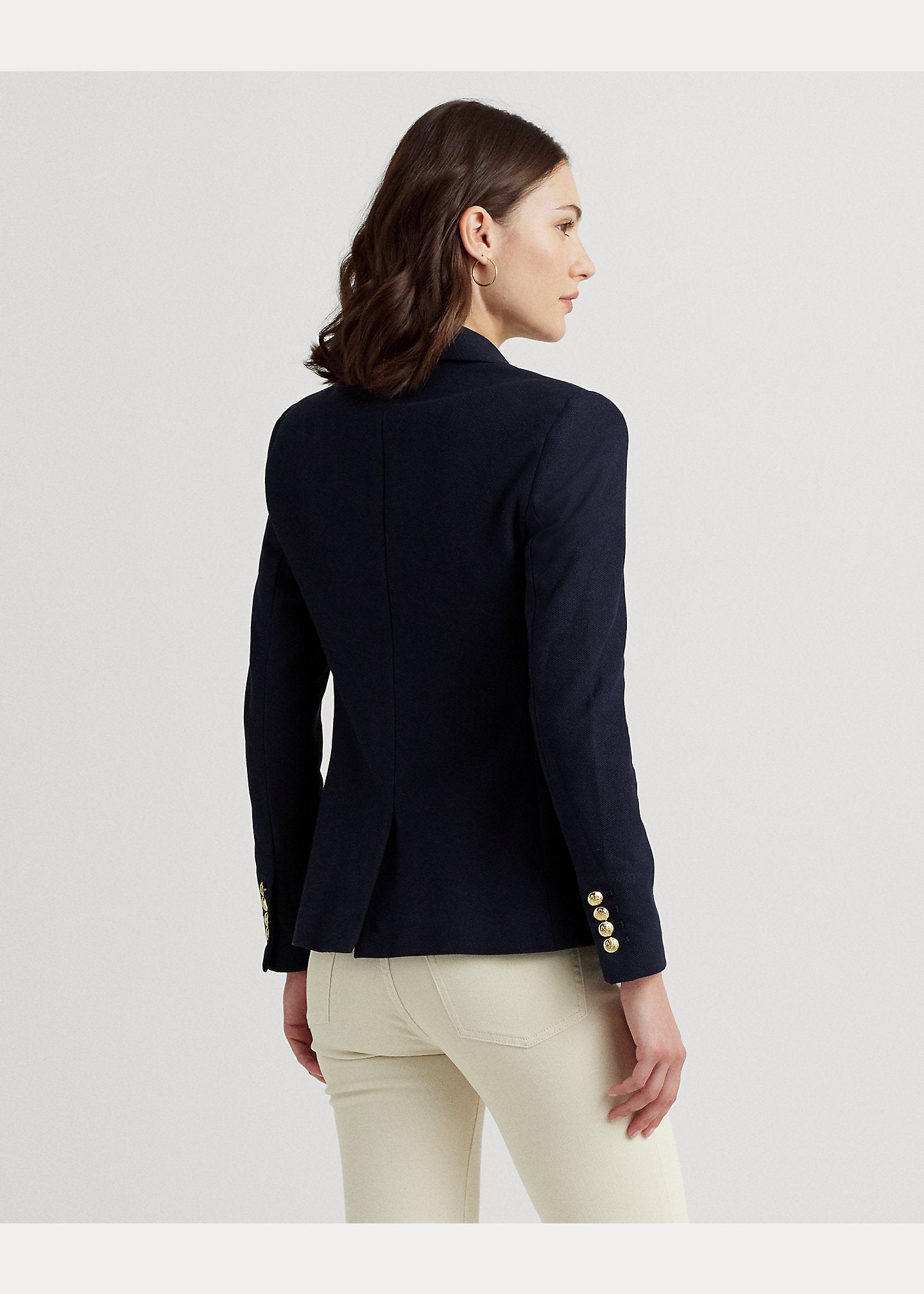 Giacca blu in jacquard con logo ricamato Lauren Ralph Lauren