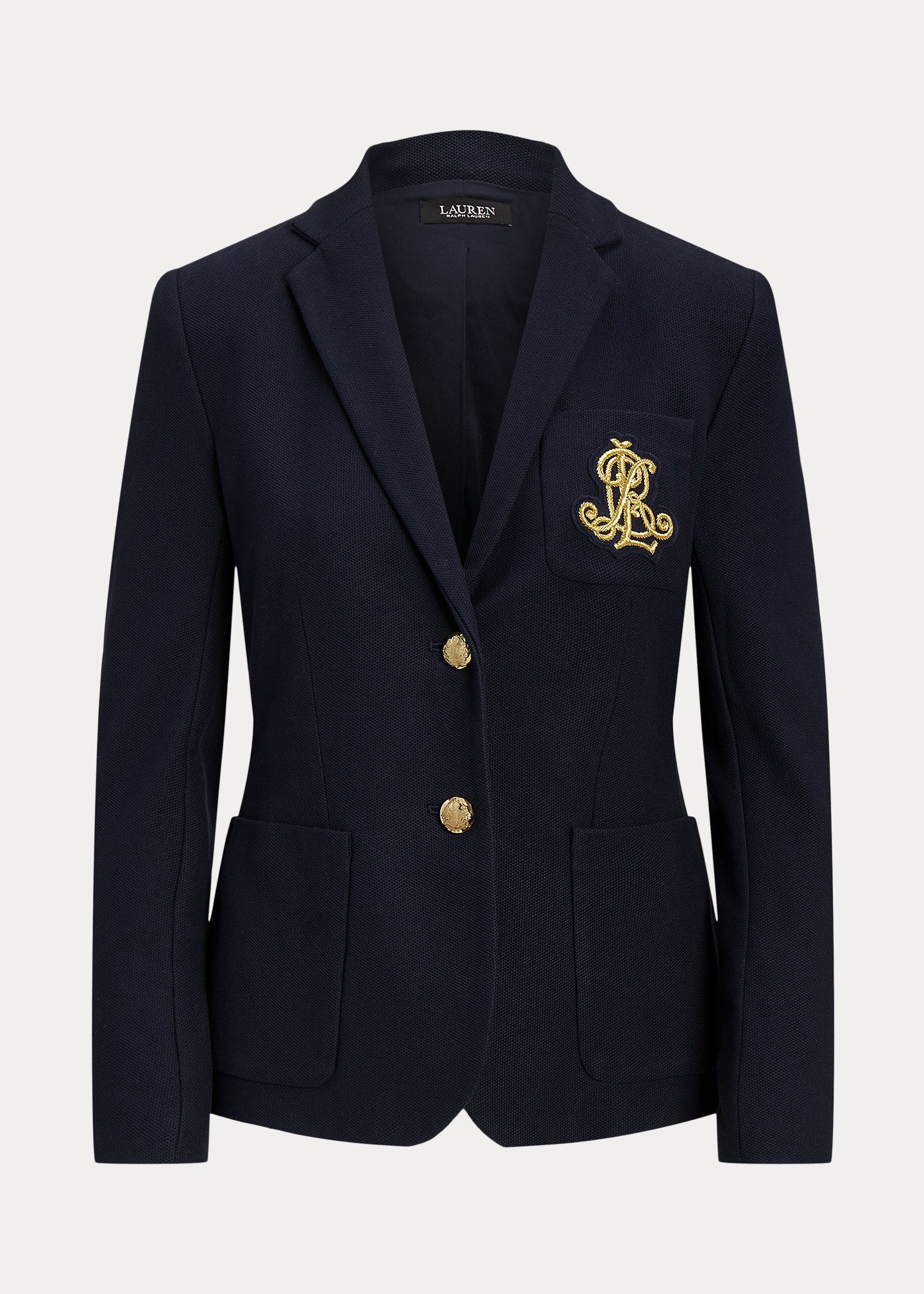 Giacca blu in jacquard con logo ricamato Lauren Ralph Lauren