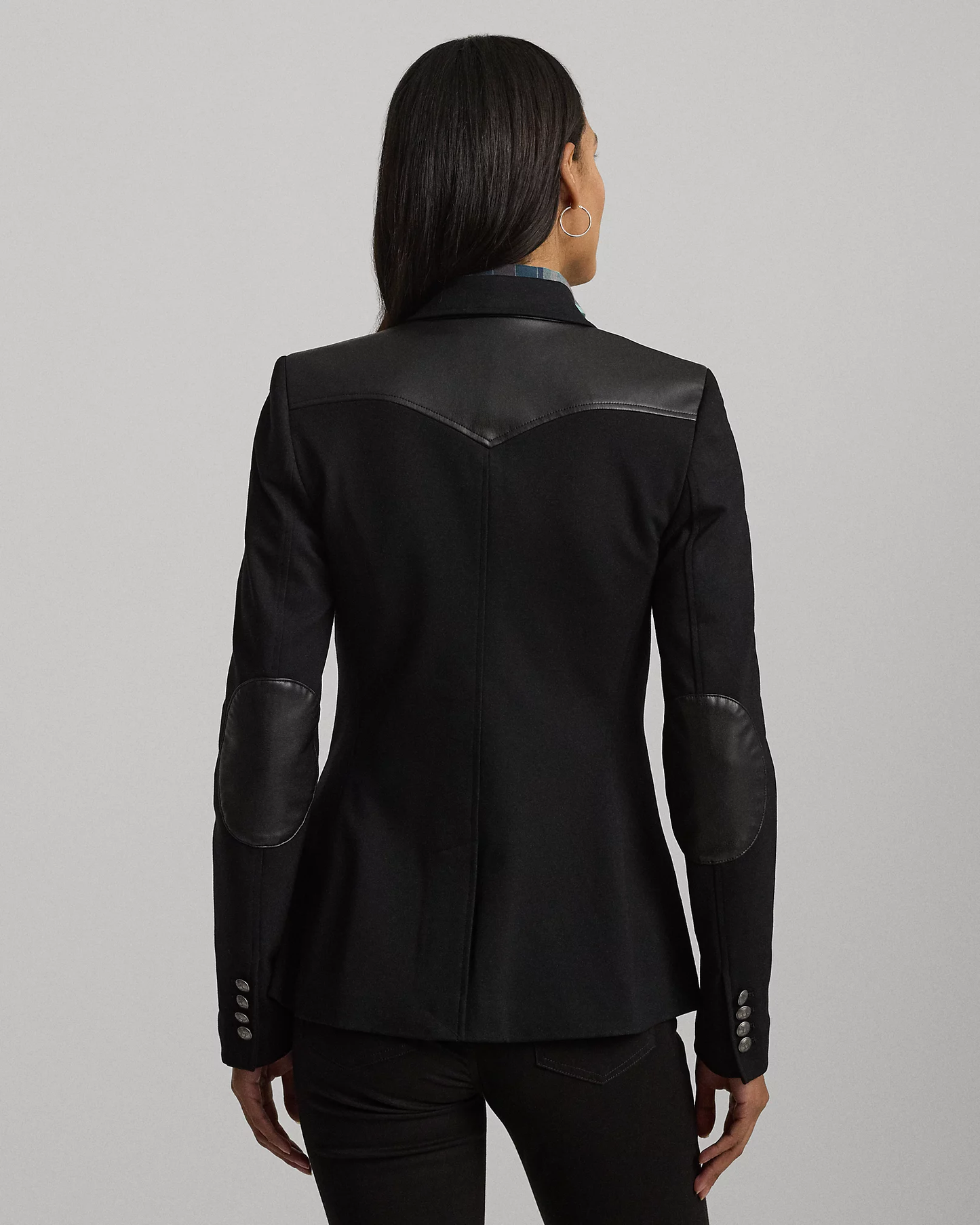 Giacca in jersey con inserti in ecopelle