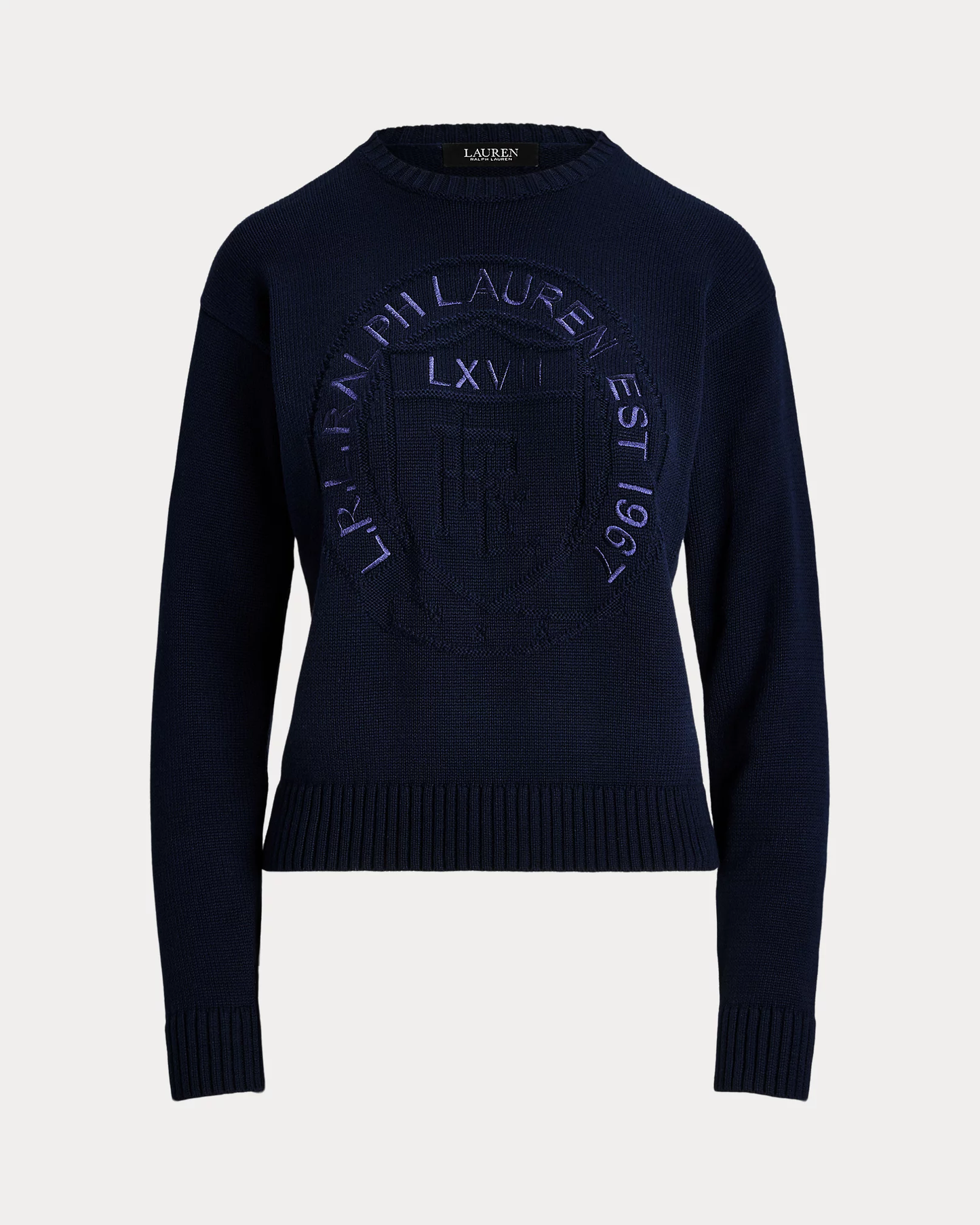 Maglia a girocollo in cotone con logo e stemma