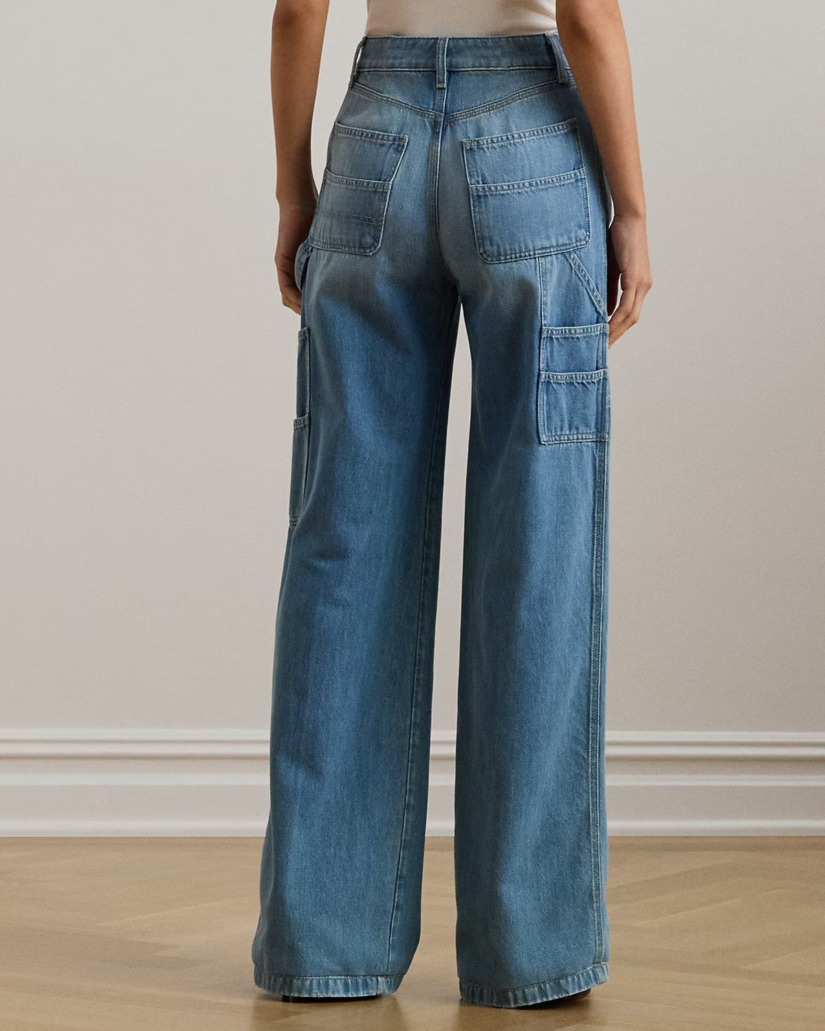 Jeans cargo a gamba larga