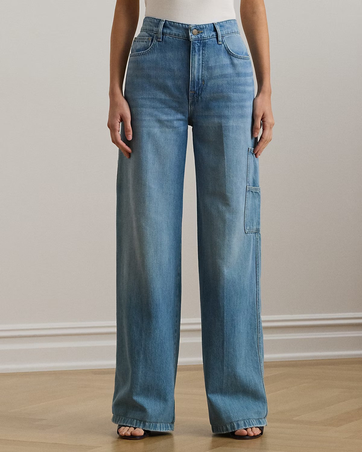Jeans cargo a gamba larga