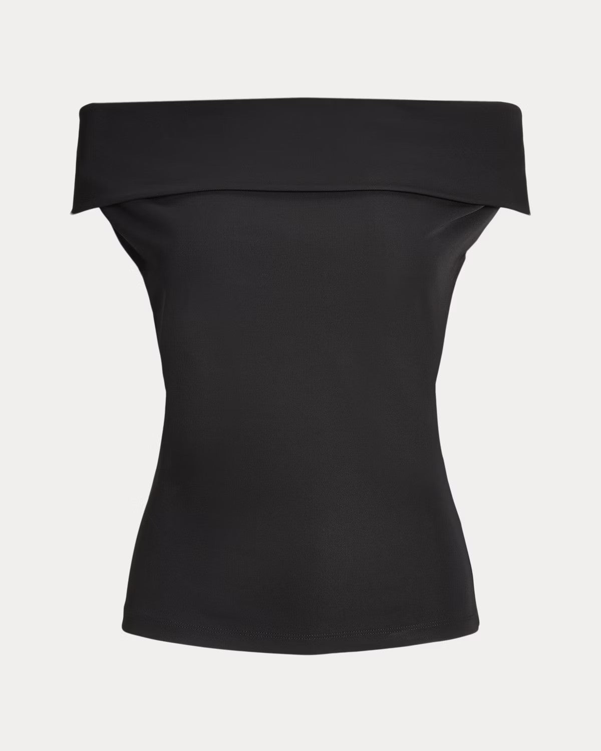 T-shirt nera in jersey stretch a spalle scoperte