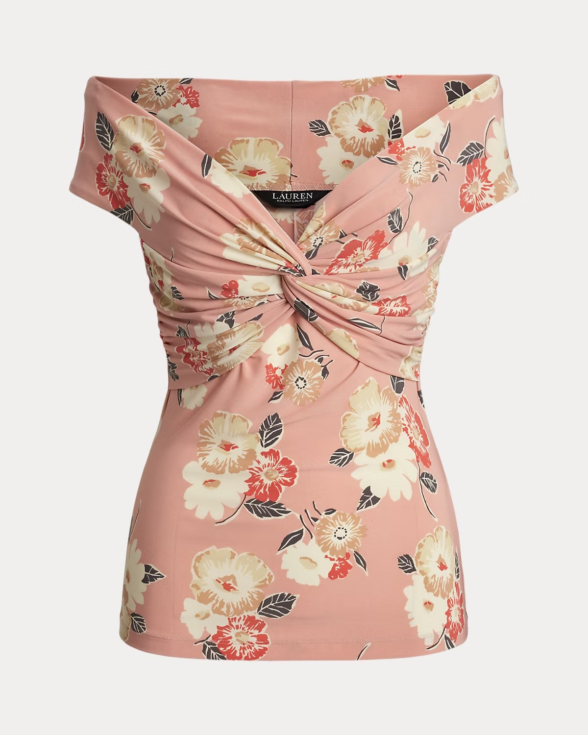 T-shirt a fiori con dettaglio ritorto