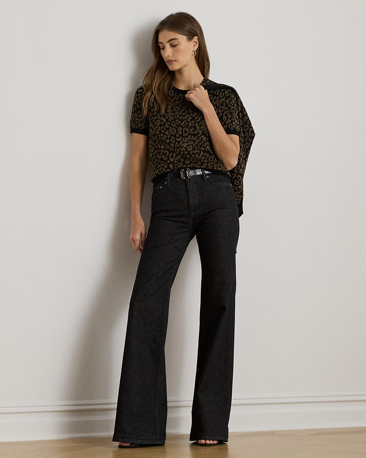 Maglia in stampa animalier con maniche corte