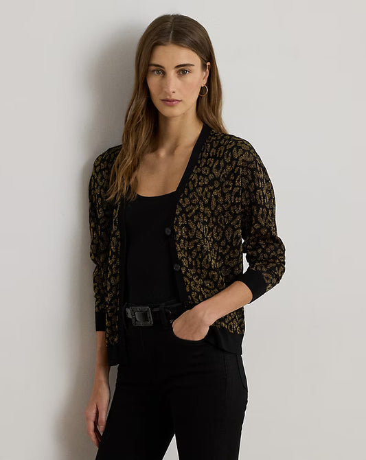 Cardigan in maglia in stampa animalier