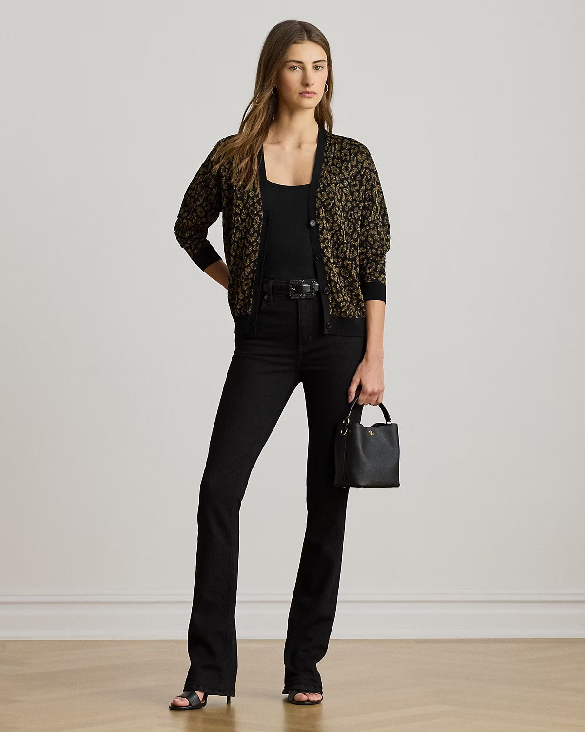 Cardigan in maglia in stampa animalier