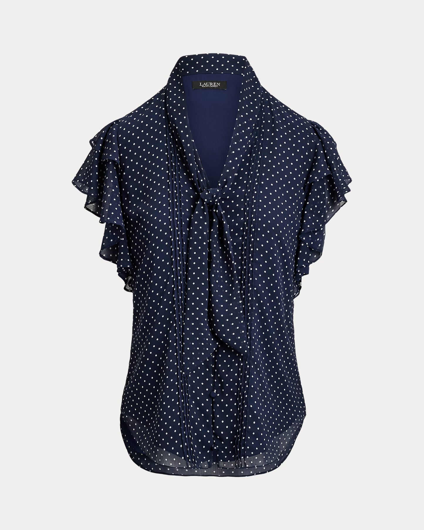 Blusa In Georgette A Pois Con Fiocco