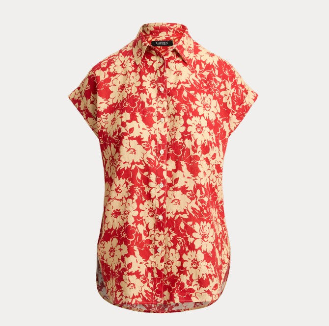 Camicia a maniche corte a fantasia floreale