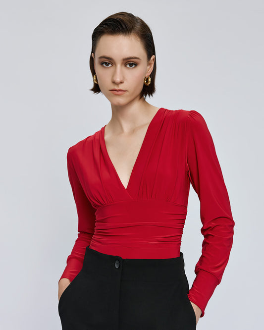 Maglia a body con vita arricciata
