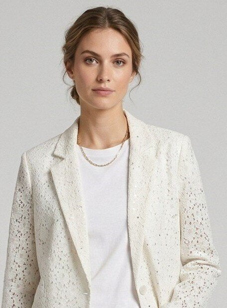 Giacca Blazer Oversize Sfoderata in Pizzo