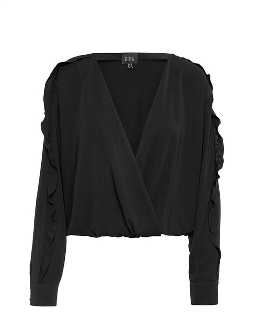 Camicia con volant "Nero Sofisticato"