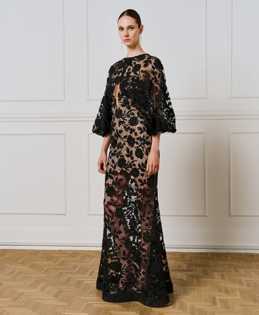 Coprispalle a Giacchina Bolero trasparente con ricami floreali e paillettes