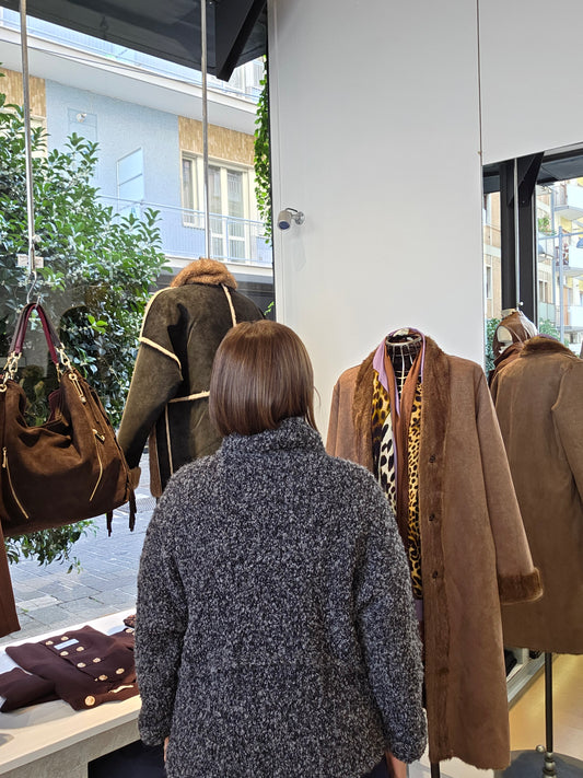 Wool and alpaca knit jacket