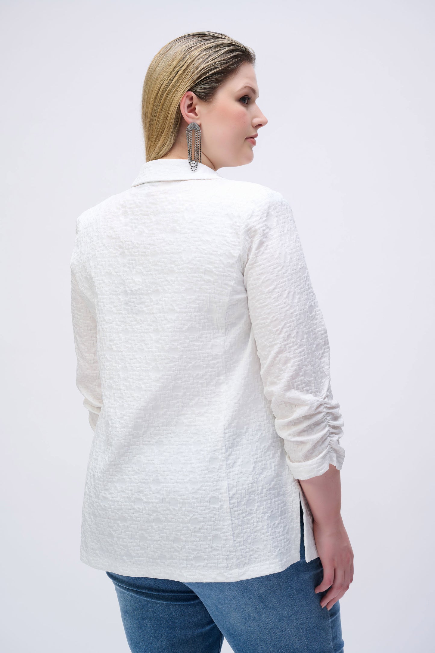 Jacquard Blazer Jacket - White