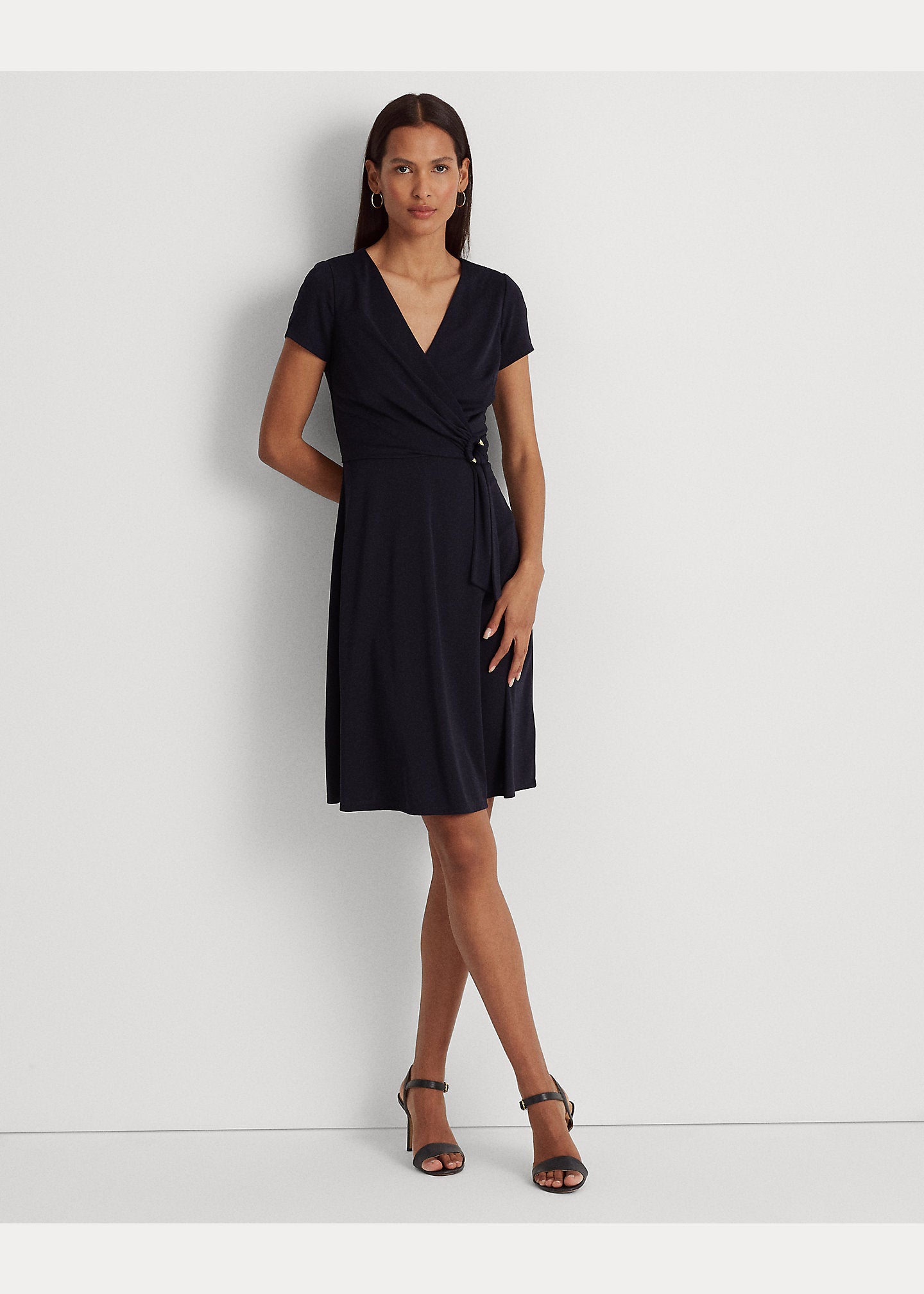 flared skirt jersey dress Flounce jersey dress flared with cotton poplin skirt - blue | Jersey dresses