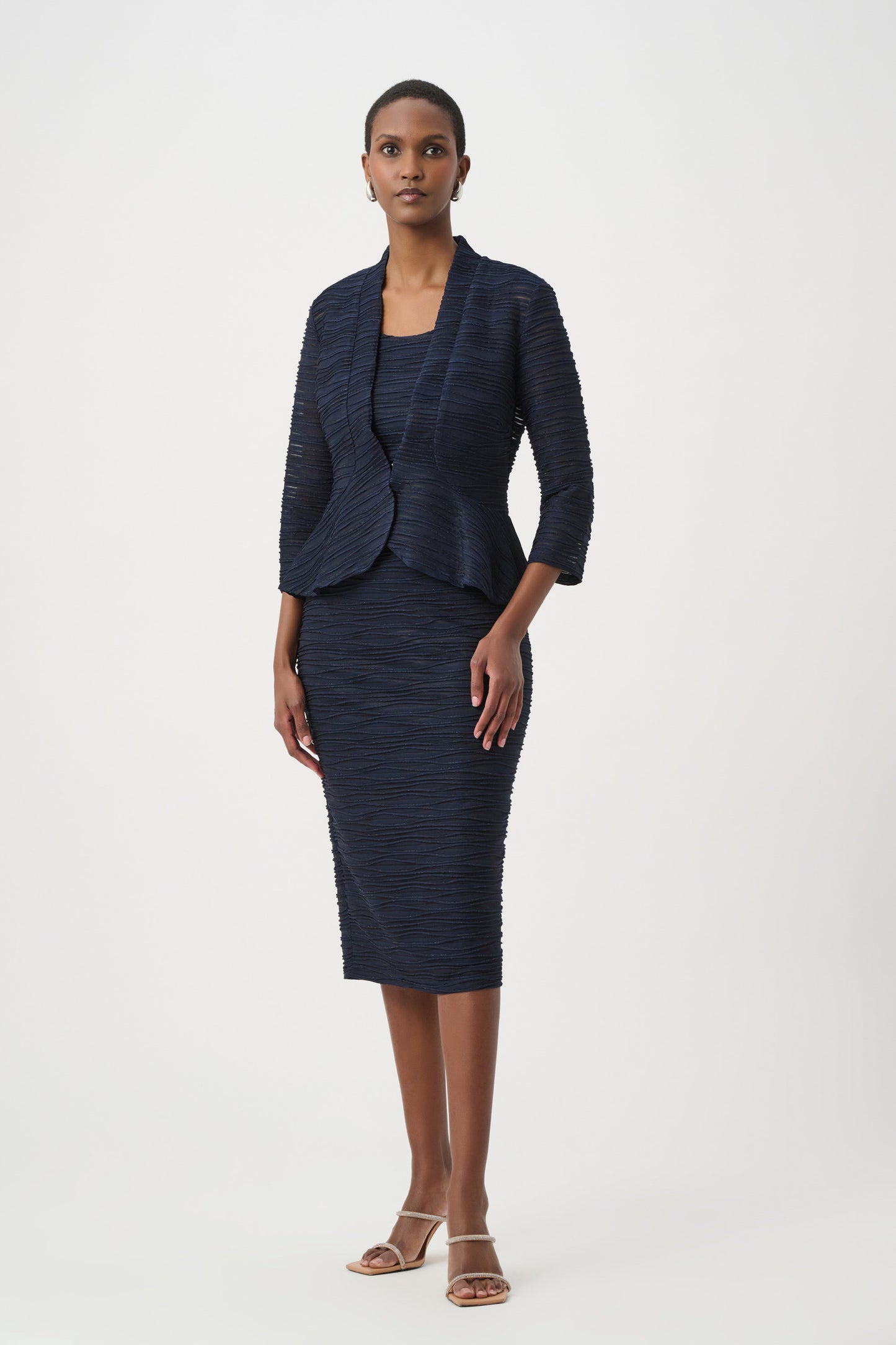 Completo Giacchina e Top in jersey con profilo in lurex - Blu