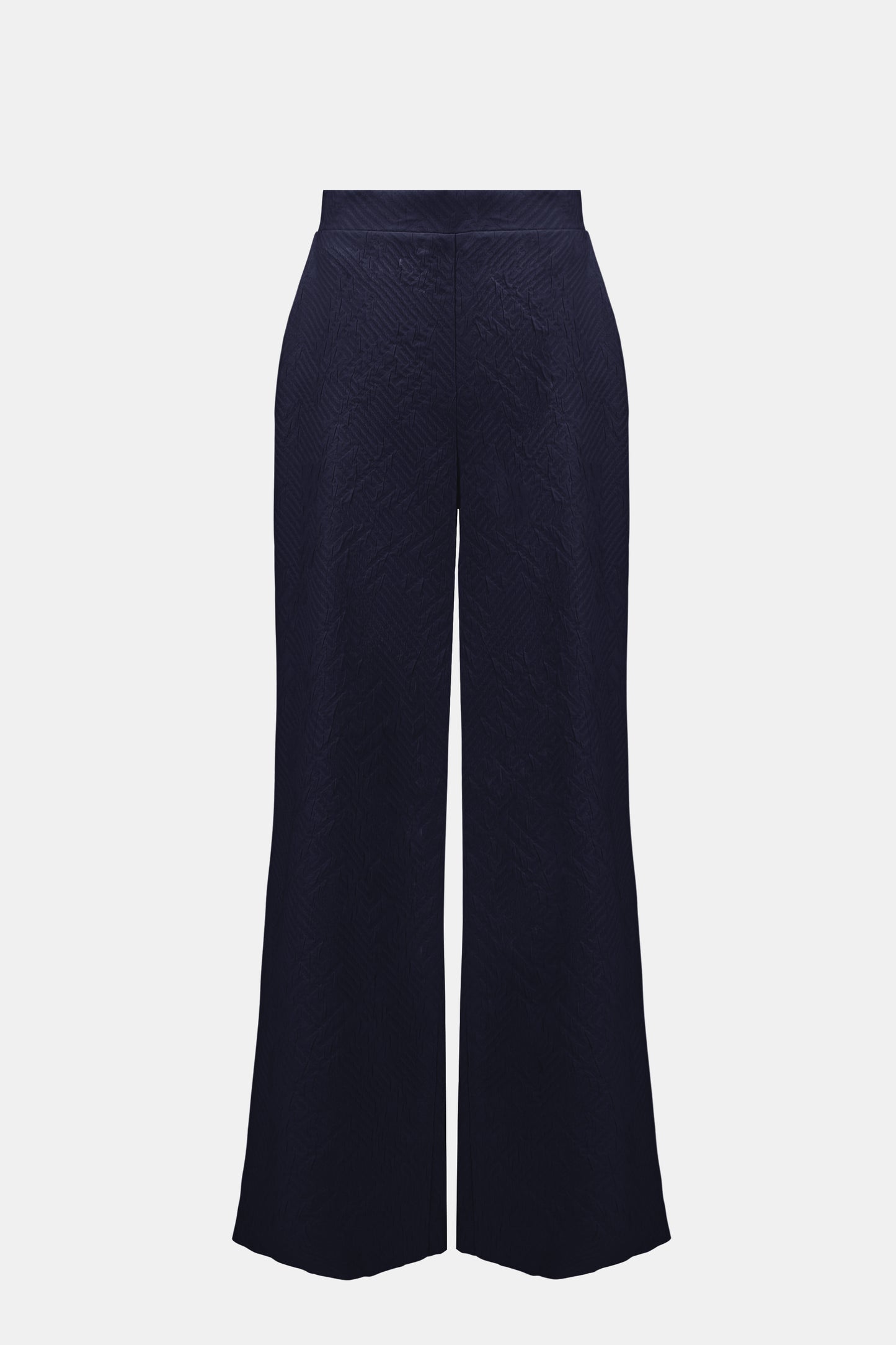 Pantalone a gamba larga con texture geometrica jacquard
