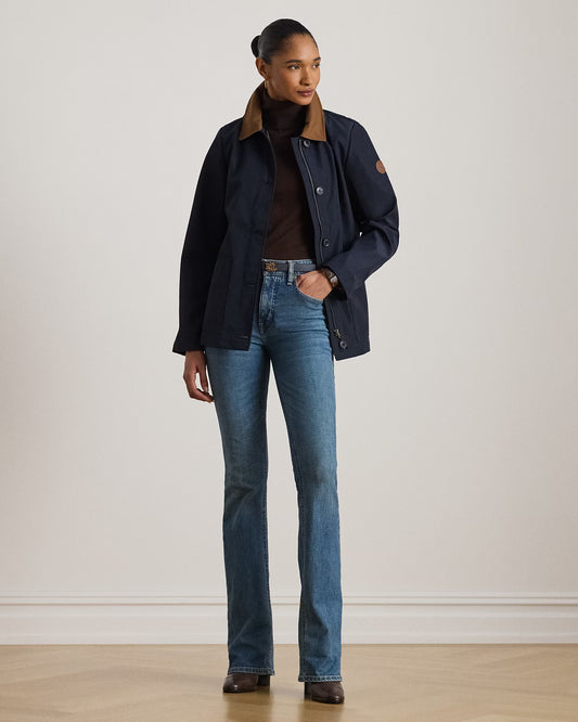 Giacca Impermeabile Corta - Cammello e Blu