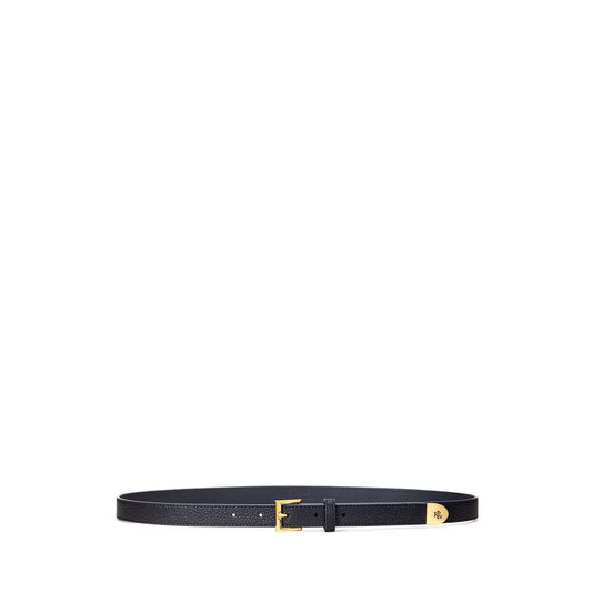 Cintura blu in pelle alta cm 2