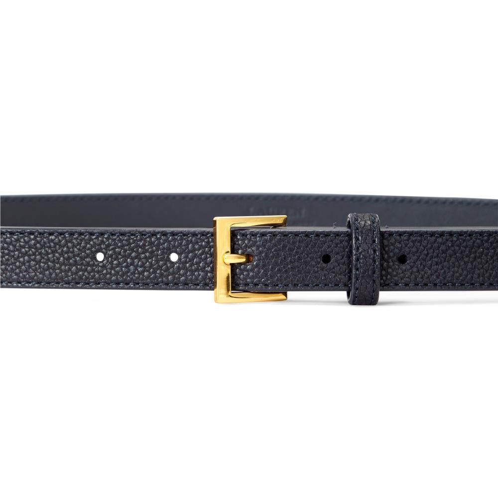Cintura blu in pelle alta cm 2