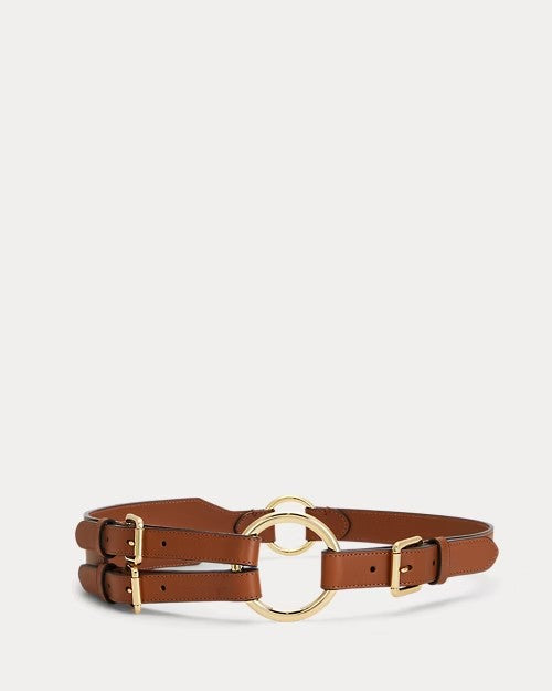 Cintura in pelle con anelli