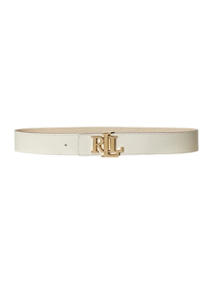 Cintura reversibile panna e beige alta cm 4