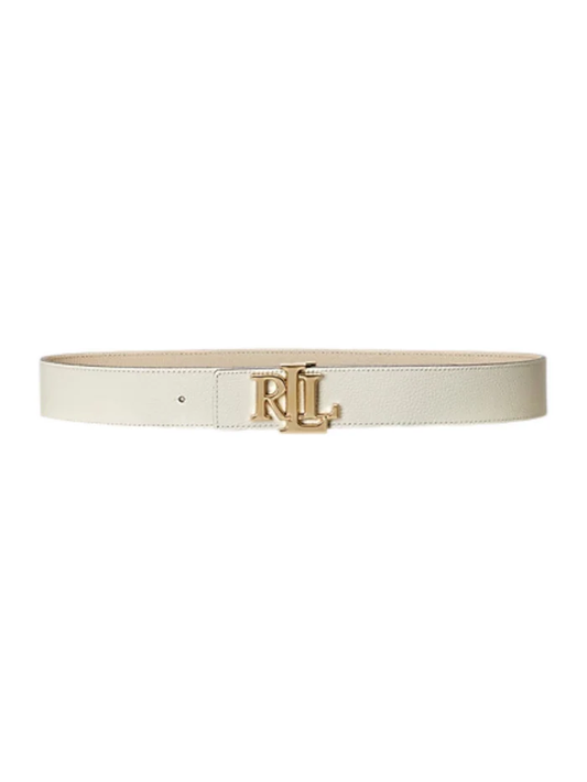 Cintura reversibile panna e beige alta cm 4